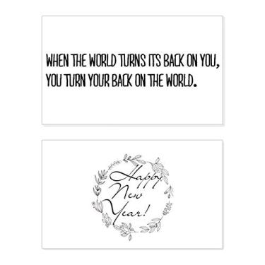 Imagem de Turn Your Back To The World New Year Festival Cartão de felicitações Bless Message Present