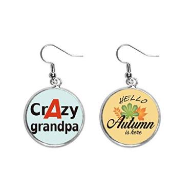 Imagem de Breve Best Cool Crazy Grandfather Orelha Pendente Folha Outono Brinco Joia