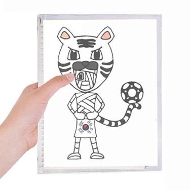 Imagem de Caderno de futebol coreano branco tigre múmia folhas soltas diário recarregável artigos de papelaria