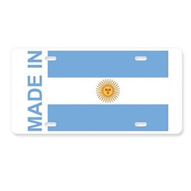 Imagem de DIYthinker Placa de licença feita na Argentina Country Love para decoração de carro, acessório de aço inoxidável