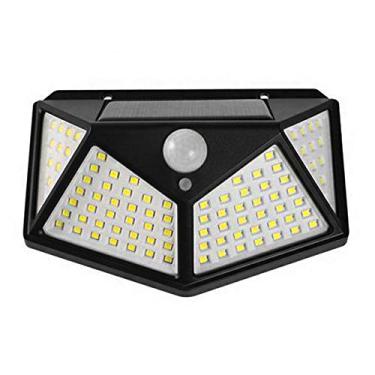 Imagem de Luminaria Solar Sensor Movimento Presença Parede 100 LEDs Lampada Refletor Resistente Agua