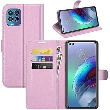 Imagem de Capa Capinha Carteira 360 Para Motorola Moto G100 com Tela de 6.7" Polegadas Case Couro Flip Wallet (Rosa)