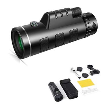 Imagem de 40X60 Monocular Telescope HD Zoom Binóculos monoculares com tripé para smartphone FMC BAK4 para observação de pássaros, caminhadas, camping e viagens