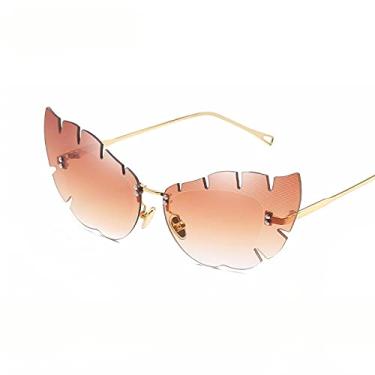 Imagem de Óculos com gradiente de espelho Uv400 Driving Eye Leaf Steampunk Óculos de sol fotocromáticos para mulheres e homens 3