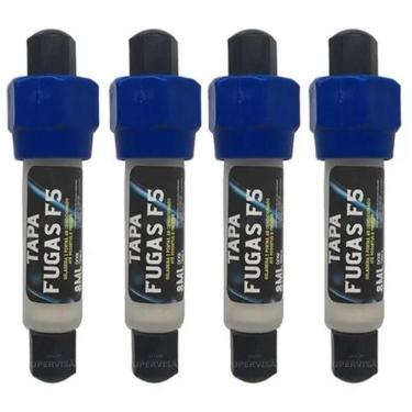 Imagem de Kit 4 Tapa Fugas F5 Brasweld 8Ml Ar Freezer Geladeira Oferta
