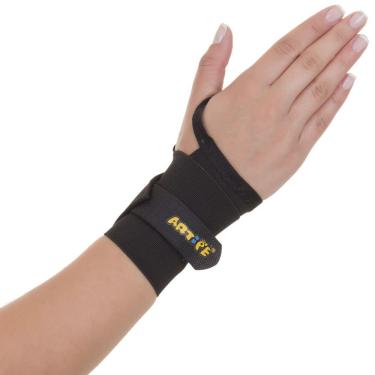 Imagem de Munhequeira Bumerangue Tendinite Academia Esporte Preto Artipé