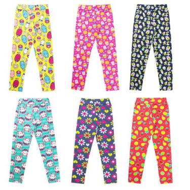 Imagem de Kit 5 Calça Legging Infantil Menina Roupas Inverno Sortidas - Moderna