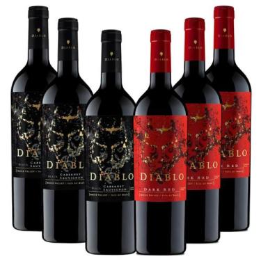 Imagem de Kit 3 Vinho Diablo Black Cabernet Sauvignon + 3 Vinho Diablo Dark Red