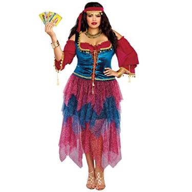Imagem de Dreamgirl Fantasia feminina plus size cartomante, fantasia de Halloween cigana para adultos, Multi, 1X