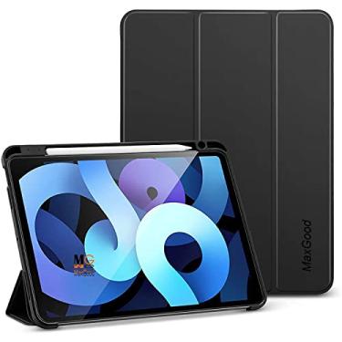 Imagem de Capa Smart Case Compatível Ipad Air5 2022 A2588;A2589;A2591 M1(Preto) Leve, PU de qualidade,Anti-impressões digitais,Resistente a arranhões,Com suporte caneta