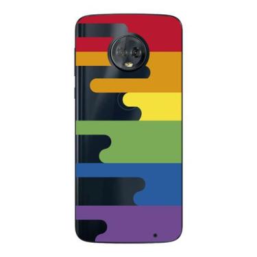 Imagem de Capa Case Capinha Samsung Galaxy Moto G6 Plus Arco Iris Tinta - Showca