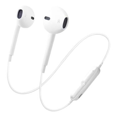 Imagem de Fone De Ouvido Universal Bluetooth 4.1 Com Fio Esportivo Para Celular PC Tablet Computador Cor Branco