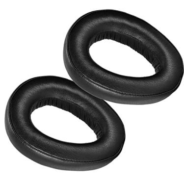 Imagem de ZEZEFUFU Almofadas de ouvido pretas mais grossas para jogos, couro proteico + capa de almofada de espuma de memória para fones de ouvido SENNHEISER PXC550 MB660