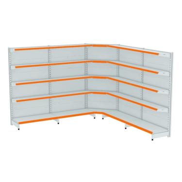 Imagem de Gondola Parede 202 Fit Ate 4 Metros 1 Canto Branco 25b Pe La