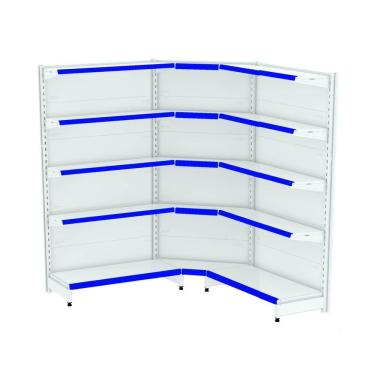 Imagem de Gondola Parede 202 Fit Ate 2 Metros 1 Canto Branco 15b Pe Az