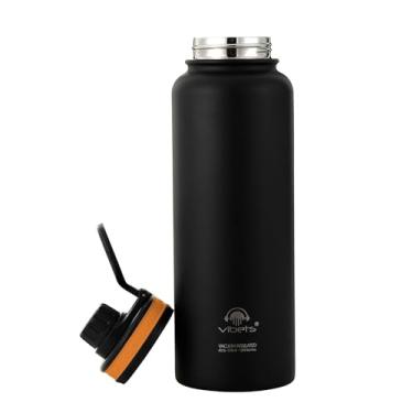 Imagem de Garrafa Térmica Vibets Isolado A Vácuo 1,15L Preta/Laranja