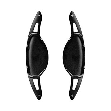Imagem de HIBEYO 2021 para Altima Nissan Paddle Shifter Extensões Metal Volante Paddle Shifter 2020 para Nissan Altima Paddle shifters Guarnição Capa Decoração Interior Acessórios Liga de Alumínio Preto
