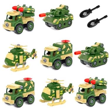 Imagem de Kit 8 Carrinhos Educativos de Montar e Desmontar do Exército