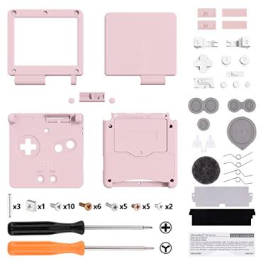 Imagem de Capa de substituição personalizada eXtremeRate Cherry Blossoms rosa toque suave eXtremeRate para Gameboy Advance SP GBA SP – Compatível com IPS e LCD padrão – Console e tela não incluídos