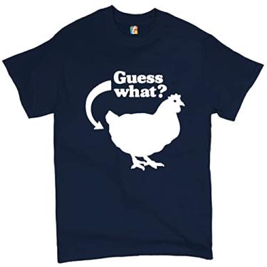 Imagem de Guess What? Camiseta masculina engraçada de humor ofensivo irônico, Azul-marinho, P