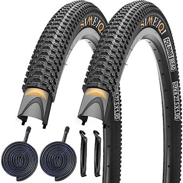 Imagem de Pneus de bicicleta dobráveis de 24/26/27,5 x 1,95 polegadas com proteção antiperfuração de 3 mm para bicicletas de montanha MTB (27,5 x 1,95 2 pneus 2 tubos)