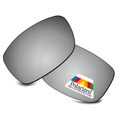 Imagem de Bwake Lentes de reposição para óculos de sol Oakley Gauge 8 L OO4124 - prata acetinada polarizada