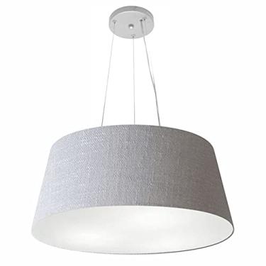 Imagem de Lustre Pendente Cone Cúpula Tecido 25/60x50 cm, Vivare Iluminação, Pendente4062 CZ, Cinza, Grande