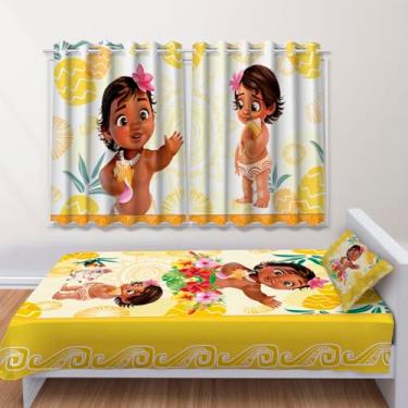 Imagem de Conjunto de Quarto Infantil Jogo de Leçol + Cortina Moana Baby