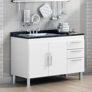 Imagem de Gabinete De Pia Gemeos 1,20m Branco Branco