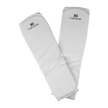 Imagem de YIJU Muay thai kickboxing caneleiras protetor de caneleiras equipamentos de treinamento caneleira proteção perna pé guardas para esportes mma boxe, Branco S