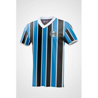Imagem de Camiseta Grêmio Tricolor Feminina, Azul/Preto, GG