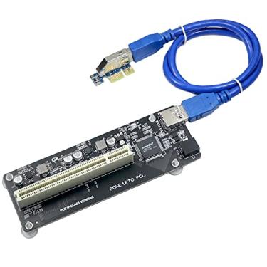 Imagem de Trotwei Blue Placa Adaptadora Pcie para Pci, Conversor Pci Express X1 para Pci Simples/Duplo, Placa Extensora Pci-E com Cabo Usb3.0 para Placa de Som de Mesa (Slot Pcie para Único Pci)