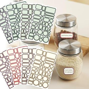 Imagem de Fssqii 8 folhas de etiquetas em branco para estudantes, professores, escritório, reuniões, agenda, organização, etiquetas, faça você mesmo, para casa, cozinha, despensa, alimentos, temperos, frascos,