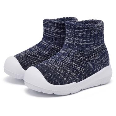 Imagem de MORENDL Pantufas infantis antiderrapantes para meninos e meninas, Multiazul, 15-18 meses