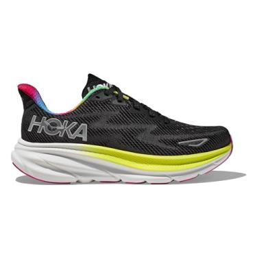 Imagem de HOKA Clifton 9 Tênis de corrida masculino preto e azul, Preto All Aboard, 10