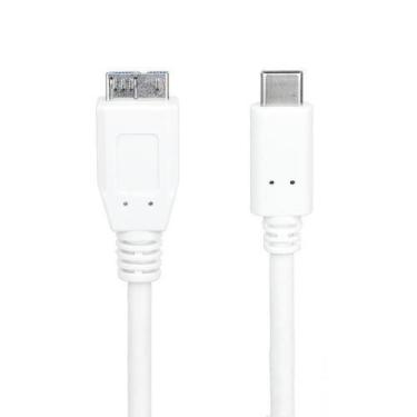 Imagem de Cabo Usb-C para USB Micro-B USB 3.0 1 metro 1m branco - HDMatters