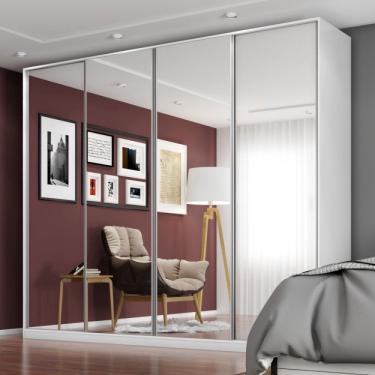 Imagem de Guarda Roupa Casal Com Espelho 4 Portas Em Bp Zermatt Rr Móveis