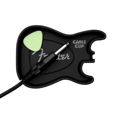 Imagem de Cable Cup Fender® Picareta e suporte de cabo | Bandeja de mesa ou amplificador sem adesivo usando tecnologia de microsucção | Strat® Body Shape