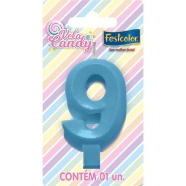 Imagem de Vela Candy Azul - 01 Unidade  Festcolor