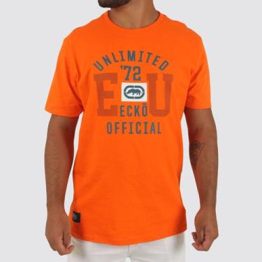 Imagem de Camiseta Básica Estampada Masculina - Ecko Fatal, Laranja, M