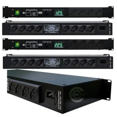 Imagem de Kit 02 Regua de AC Padrão Rack Profissional Para Perifericos Rack CFTV