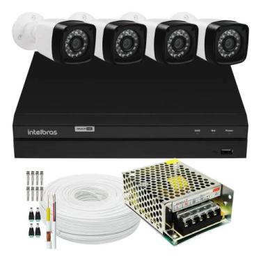 Imagem de Kit 4 Cameras Segurança 1080p Full Hd Dvr Intelbras 8ch S/hd