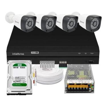 Imagem de Kit Cftv 4 Câmeras Full Hd 1080p 2mp Dvr Intelbras Mhdx 1104