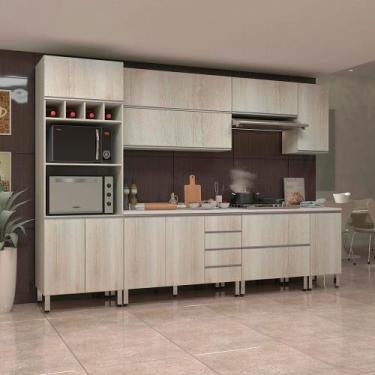 Imagem de Cozinha Completa com 7 Peças e Tampo Lis Luciane Móveis - Kit, Legno C