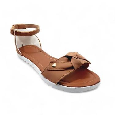 Imagem de Sandália Feminina Rasteirinha com Fivela e Pingente de Coração-Sola Fl