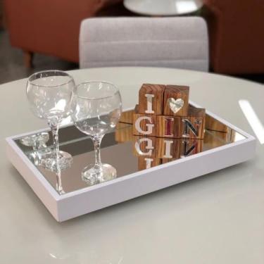 Imagem de Bandeja Espelhada Laqueada Flutuante Branca