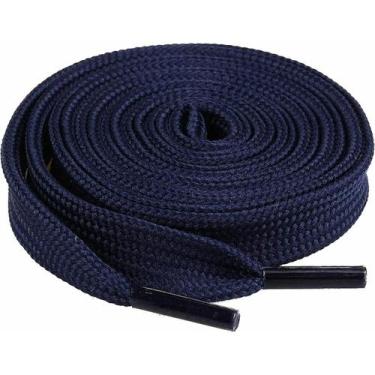 Imagem de 1 Par de Cadarço Chato Atacador Poliéster 1,40 Azul Marinho - Home Goo