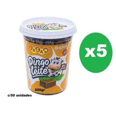 Imagem de 5 Potes Pingo De Leite Jazam Original 500g C/ 50 Unidades