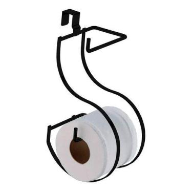 Imagem de Suporte De Papel Higiênico Para Caixa Acoplada Preto Fosco - Future In