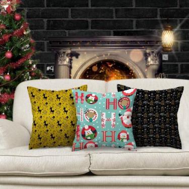 Imagem de Kit Luxo 3 Capas De Almofadas Natalinas Decoração - Gabi Flor, 13